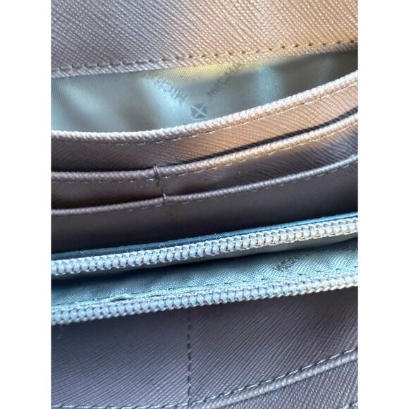 Michael Kors Jet Set Large Three Quarter Zip Leather Wallet - Dusty Rose - Picture 9 of 13